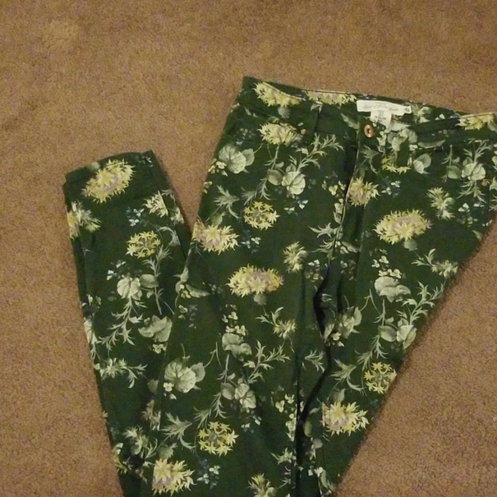 Floral print skinny jeans